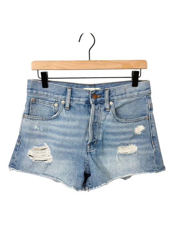 Madewell Pants - Madewell Relaxed Denim Shorts 25 Button Fly Ripped Raw Hem Rigid Cotton Casual
